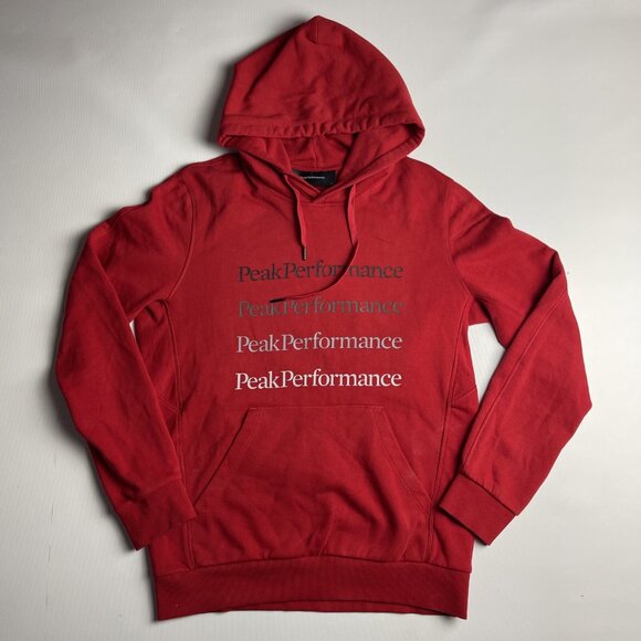 Peak Performance Men's S Red Hoodie Sweater Jumper Pullover Sweatshirt *read* - Picture 1 of 16